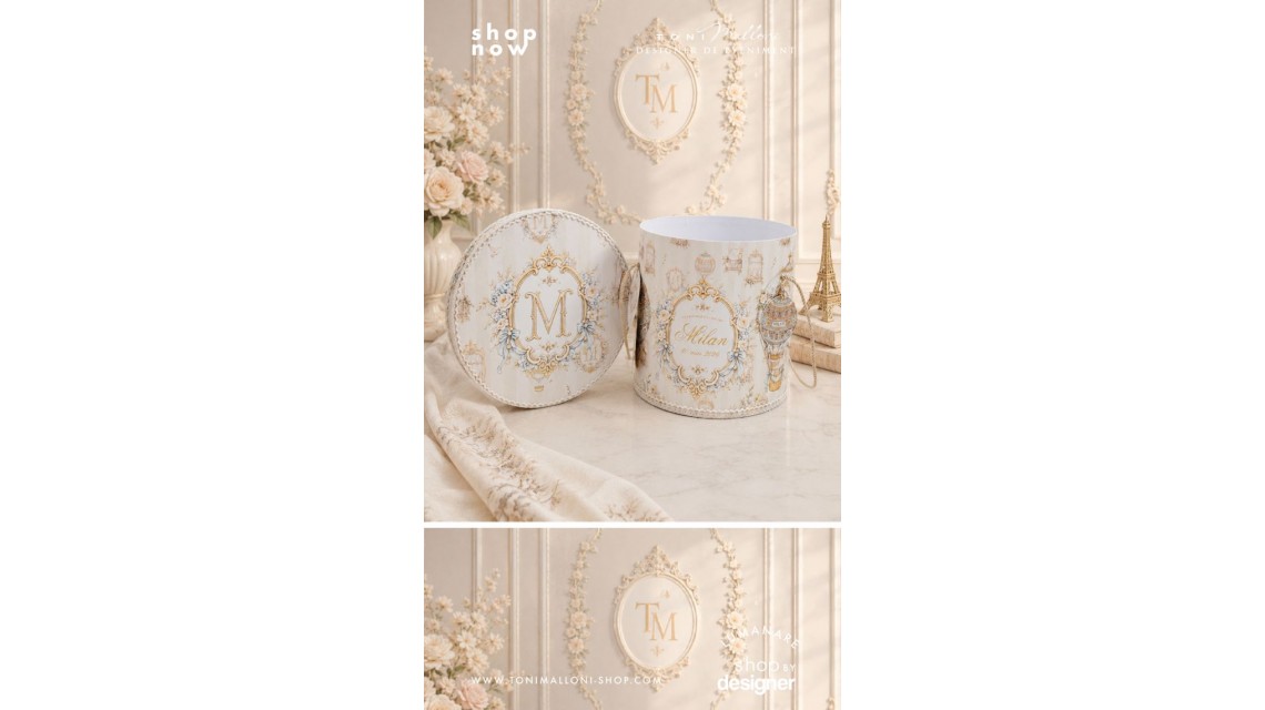 Trusou Botez Atelier Paris Carusel Vintage Monogramă Regală Balon cu Aer Cald 13